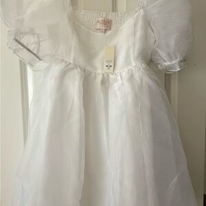 White Puff Sleeve Dress